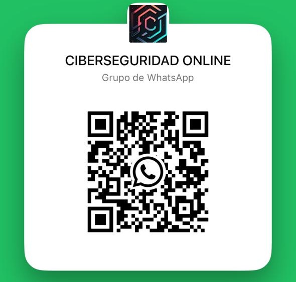 Código QR para unirse a la comunidad de WhatsApp de Ciberseguridad Online
